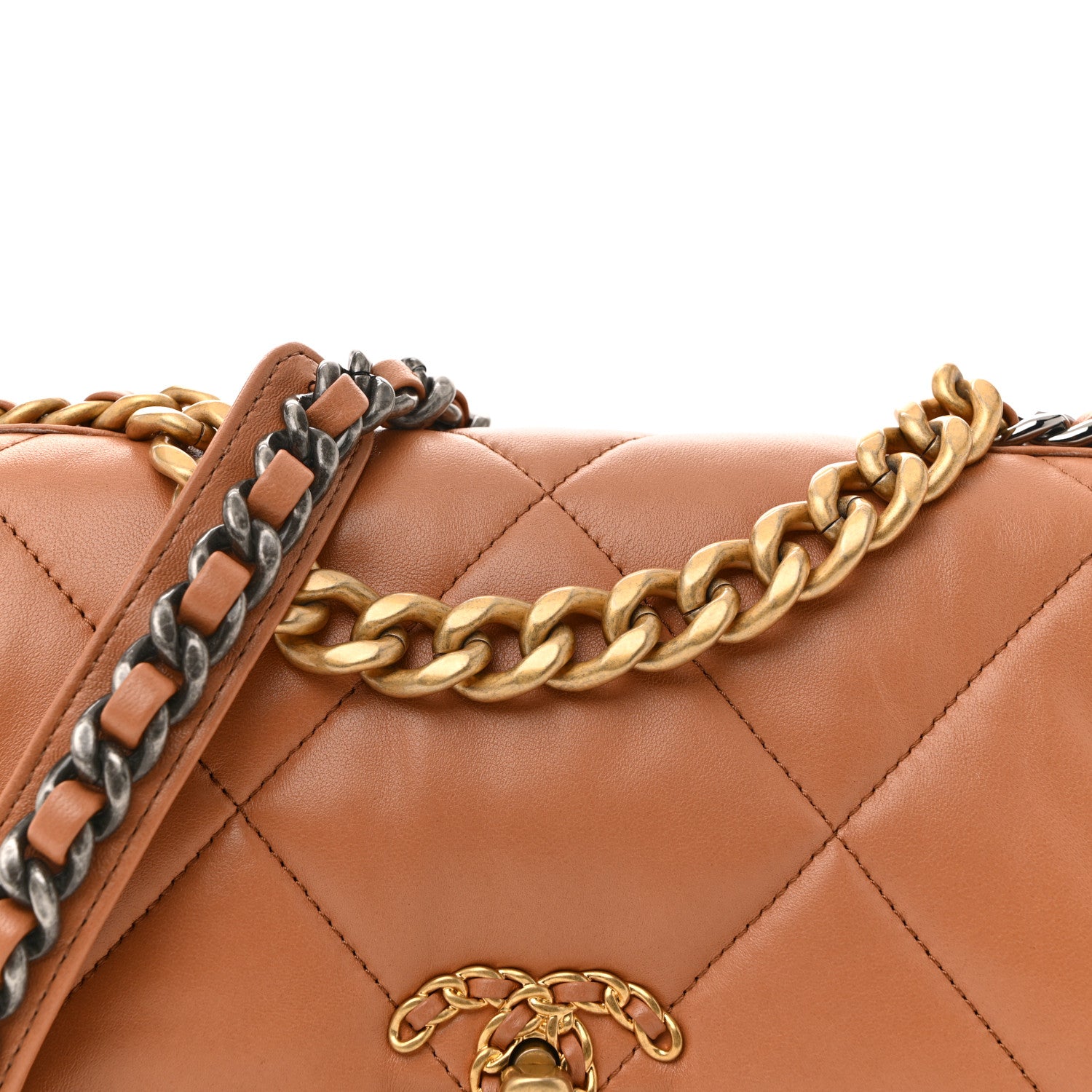 Chanel Lambskin Quilted Medium Chanel 19 Flap Brown 8 of 10