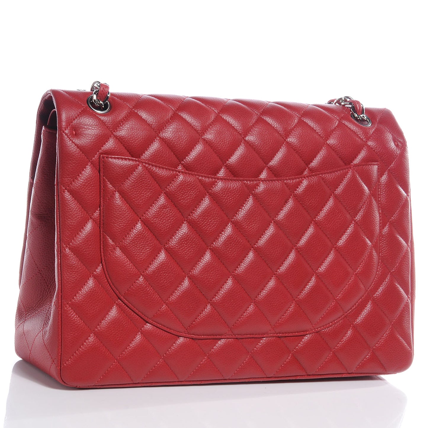 Caviar Quilted Maxi Double Flap Red