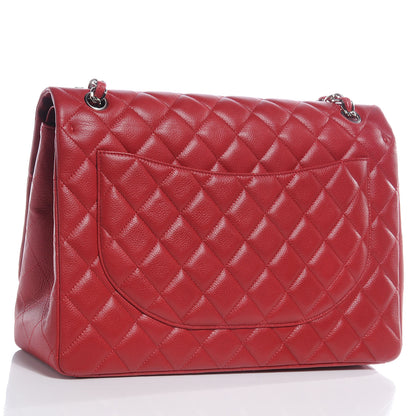Chanel Caviar Quilted Maxi Double Flap Red 3 of 9