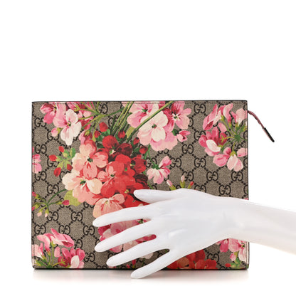 Gucci GG Supreme Monogram Blooms Large Cosmetic Case Beige Multicolor Dry Rose 2 of 8