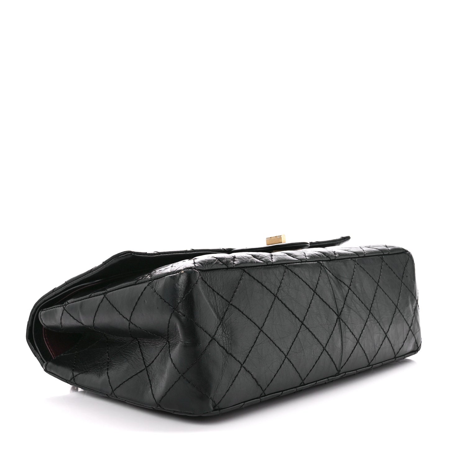 Aged Calfskin Quilted 2.55 Reissue 227 Flap Black