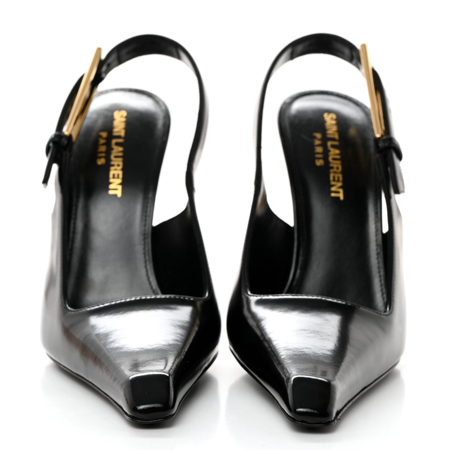 Glazed Calfskin Lee Slingback Pumps 35 Black