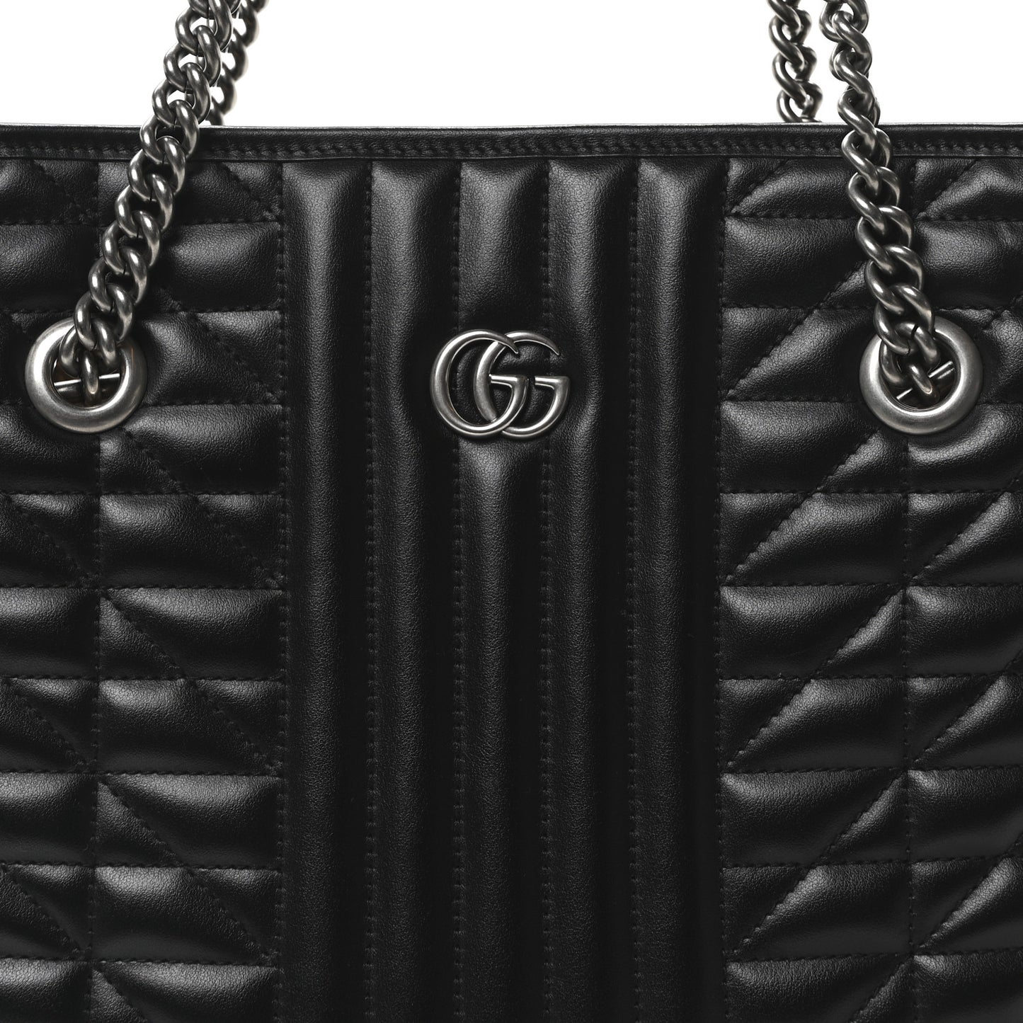 Calfskin Matelasse Aria Medium GG Marmont Shoulder Tote Black
