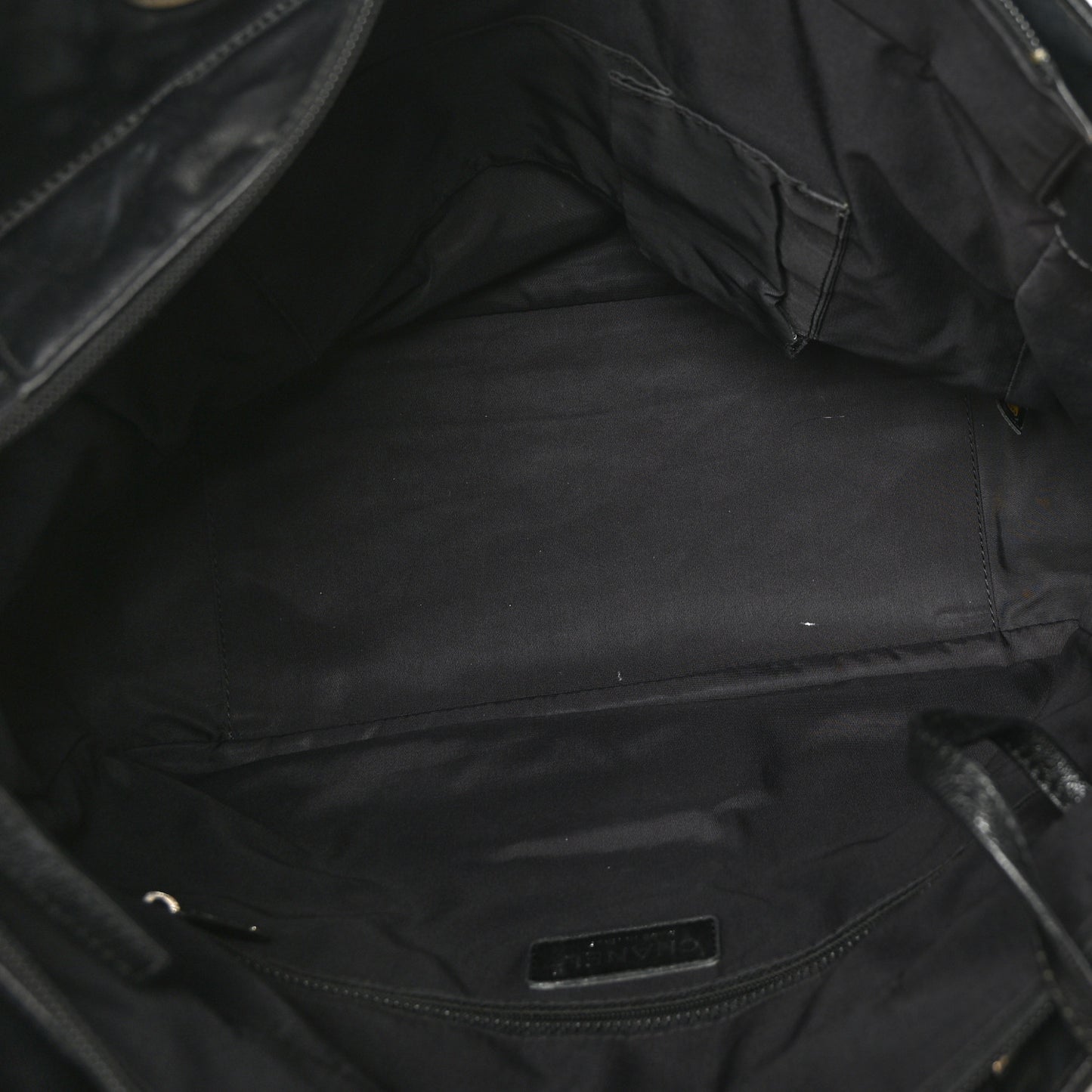 Coated Canvas Quilted Large Paris Biarritz Tote Black