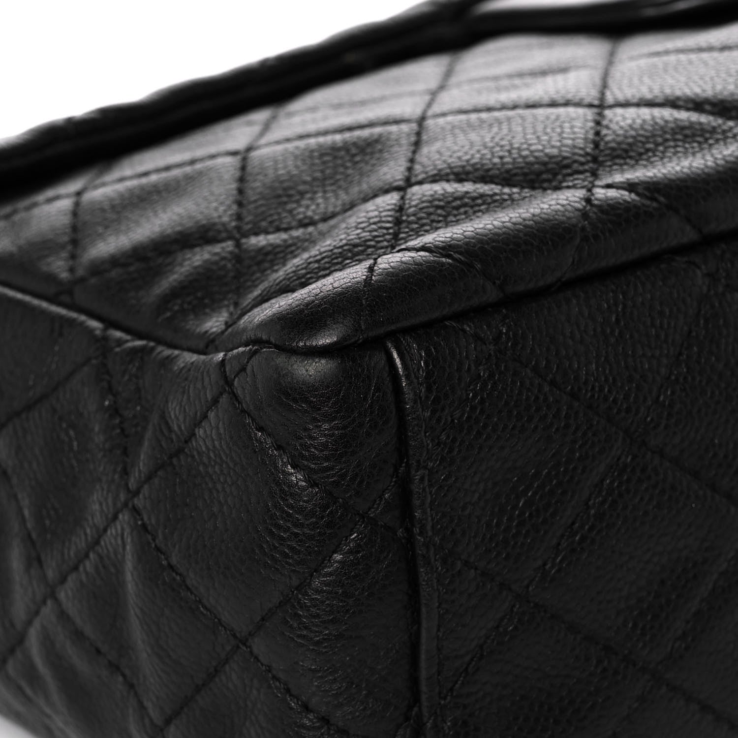 Chanel Washed Caviar Quilted Maxi Single Flap Black 8 of 13
