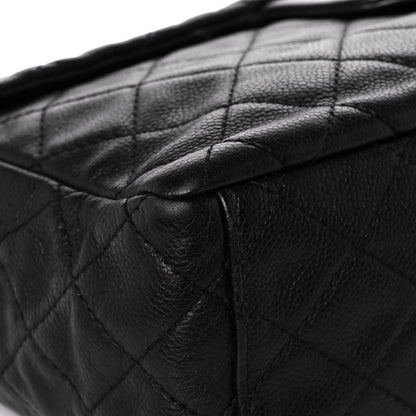 Chanel Washed Caviar Quilted Maxi Single Flap Black 8 of 13