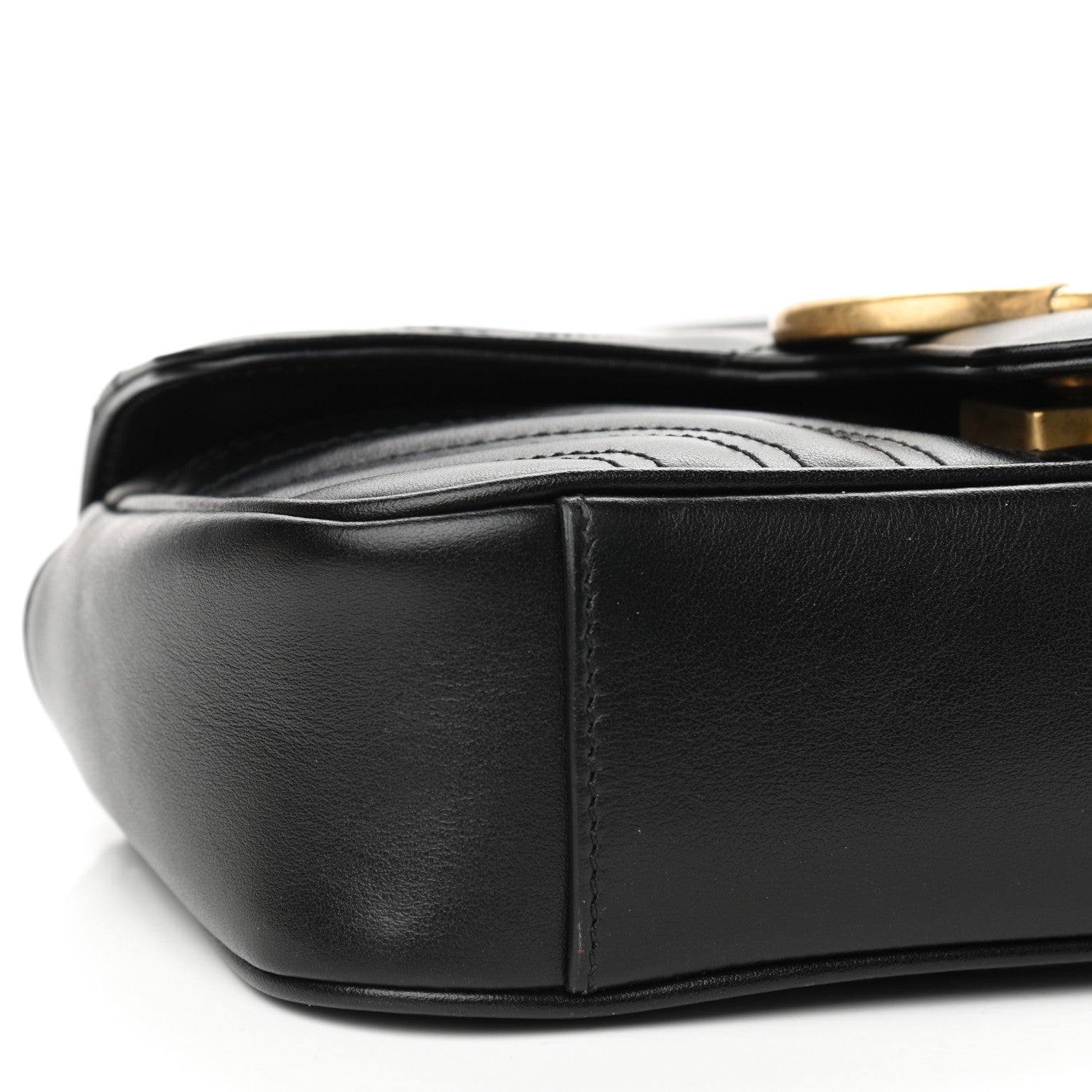 Gucci Calfskin Matelasse Mini GG Marmont Shoulder Bag Black 8 of 9