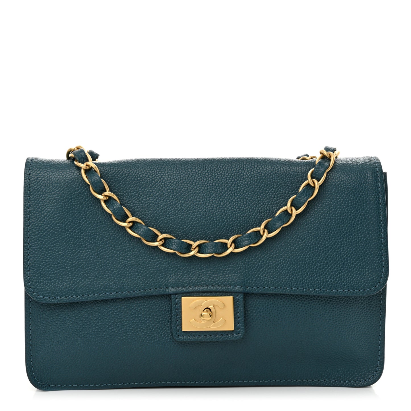 Caviar Medium Flap Blue