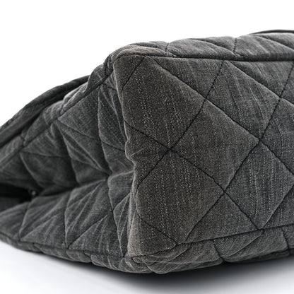 Chanel Denim Quilted XXL Reissue Flap Grey 9 of 10