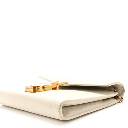 Saint Laurent Grain De Poudre Monogram Cassandra Chain Wallet Crema Soft 8 of 11