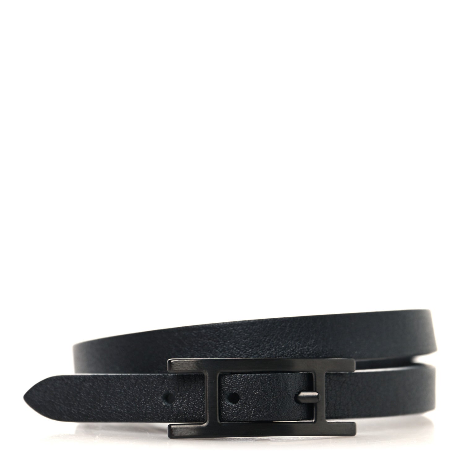Hermes Epsom Behapi Double Tour Bracelet Black 1 of 5