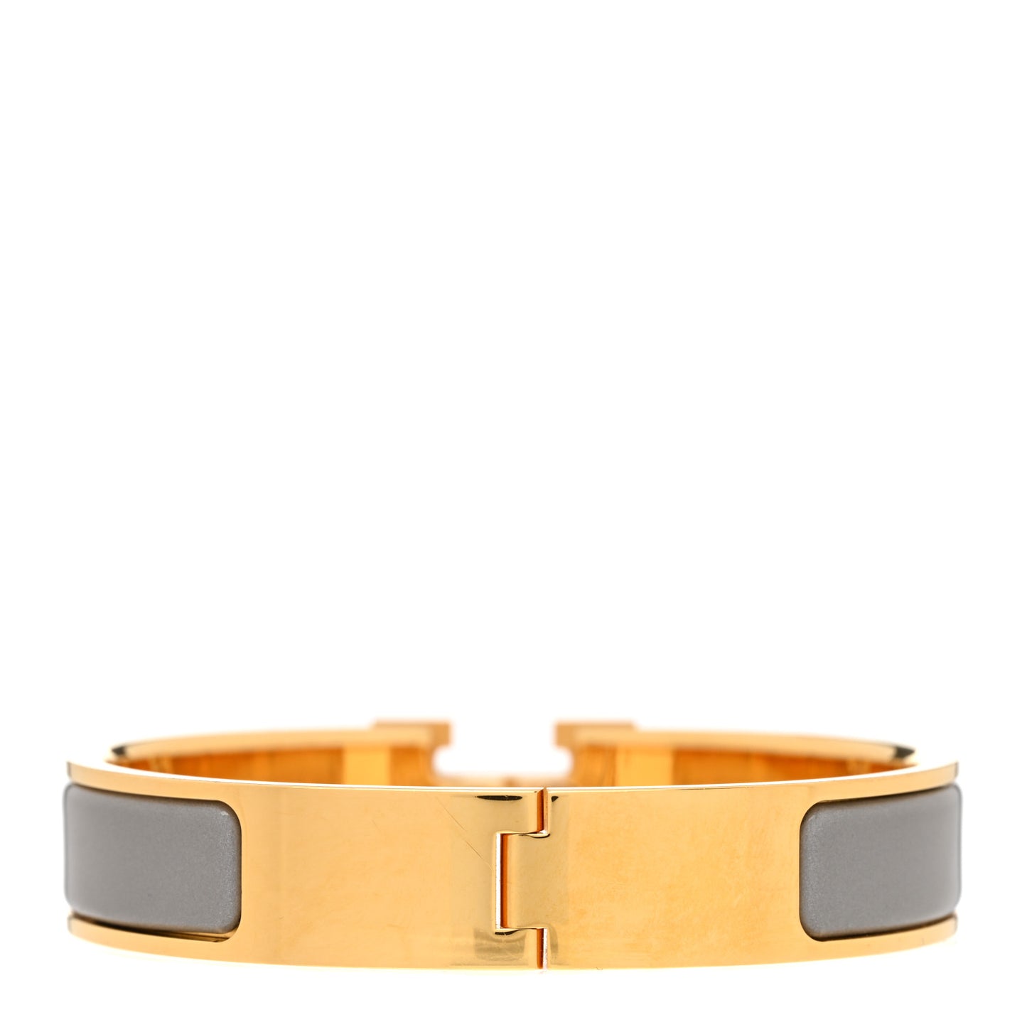 Enamel Narrow Clic Clac H Bracelet PM Marron Glace