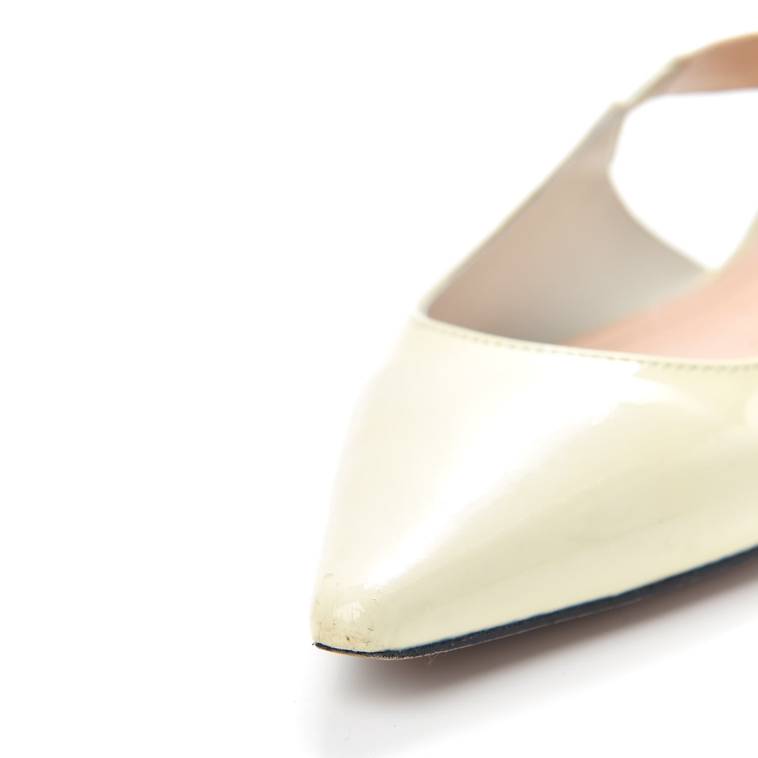Christian Dior Patent Ribbon J'Adior Slingback Ballet Flats 36 Off White 10 of 12