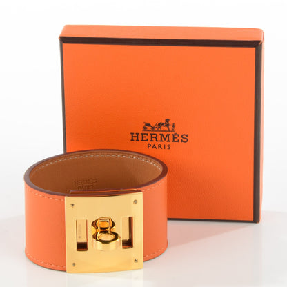 Hermes Chamonix Kelly Dog Bracelet Cuff Orange 7 of 7