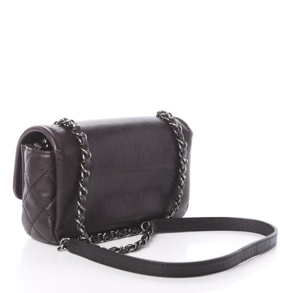 Chanel Calfskin Mini Flap Bag Dark Brown 2 of 8