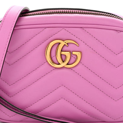 Gucci Calfskin Matelasse Mini GG Marmont Chain Shoulder Bag Candy Mousse 8 of 10