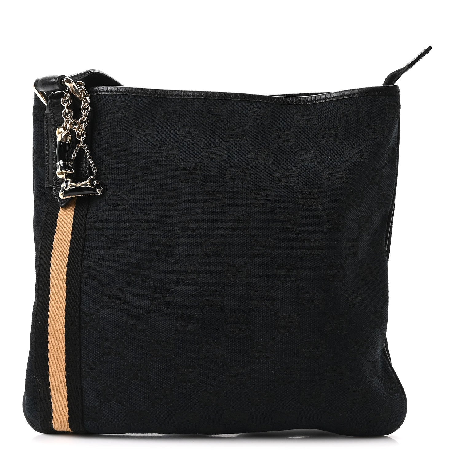Gucci Monogram Jolicoeur Charms Messenger Bag Black 1 of 10