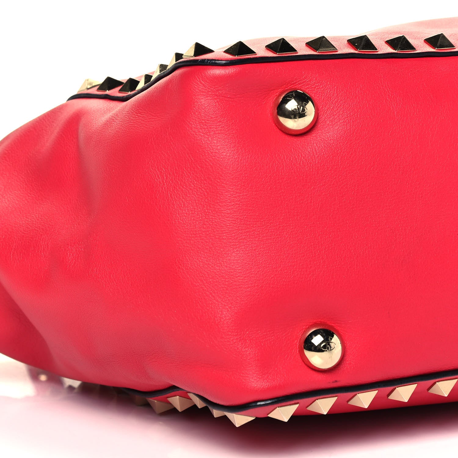 Valentino Garavani Vitello Small Rockstud Tote Fragola 9 of 10