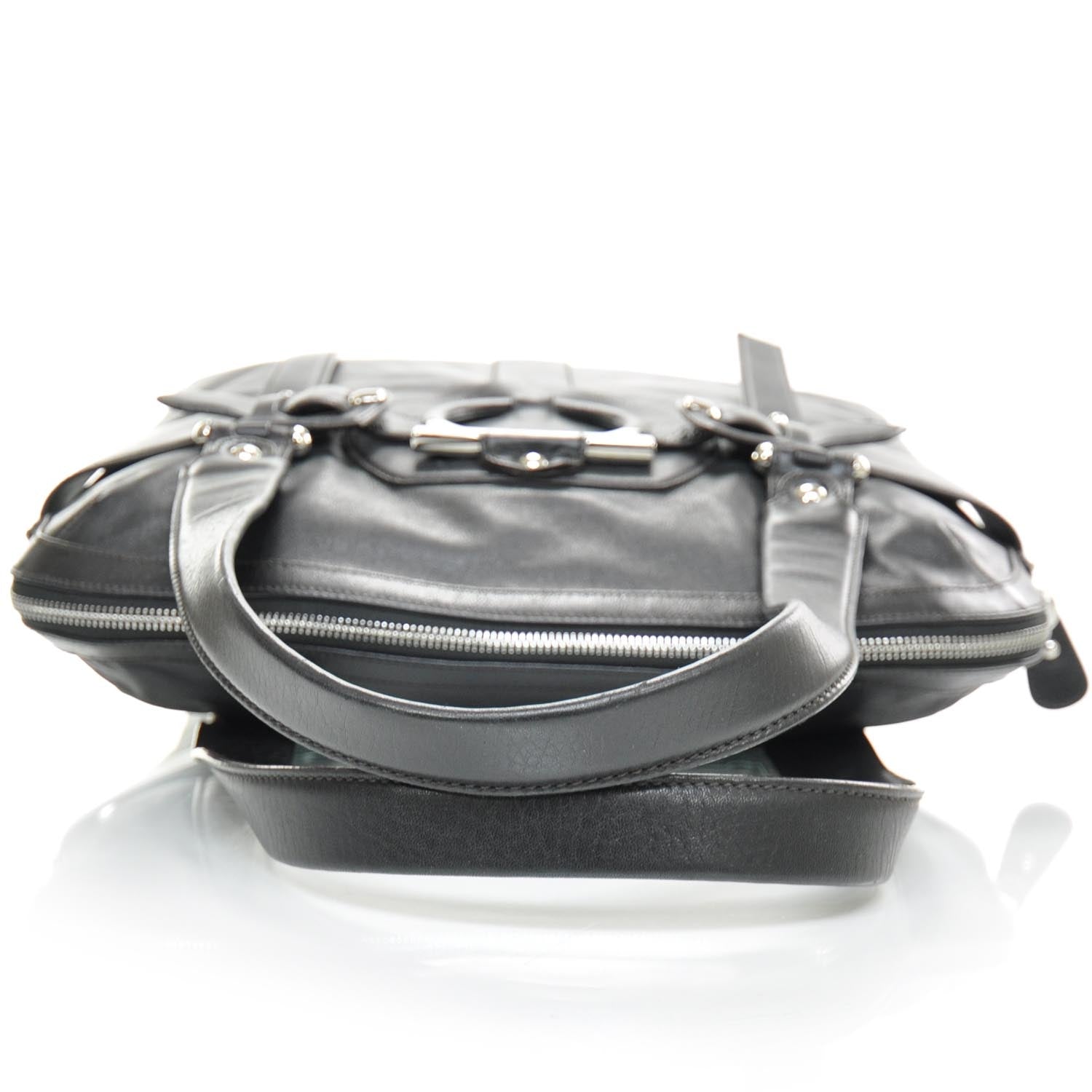 FASHIONPHILE SALVATOREFERRAGAMOLeatherGancioToteBlack 5 of 8