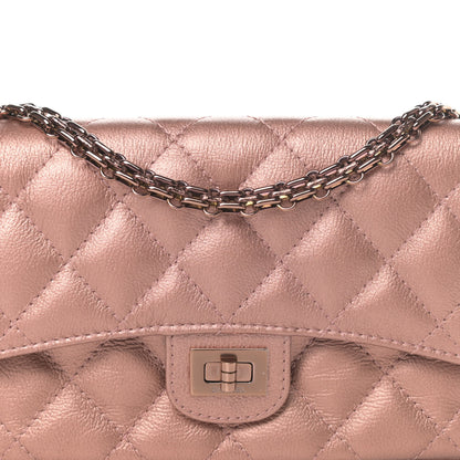 Chanel Metallic Grained Calfskin Quilted 2.55 Reissue Phone Holder With Chain Copper 10 of 13