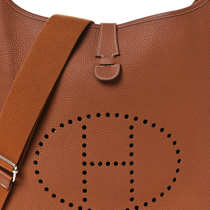 Hermes Taurillon Clemence Evelyne III GM Gold 8 of 12