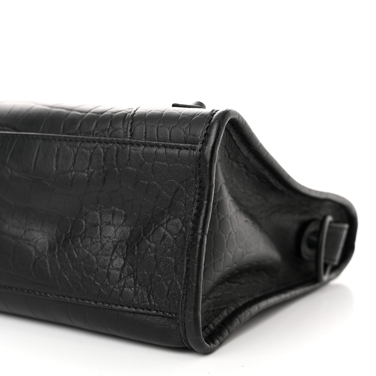 Matte Supple Lambskin Crocodile Embossed Classic Black Hardware S City Black