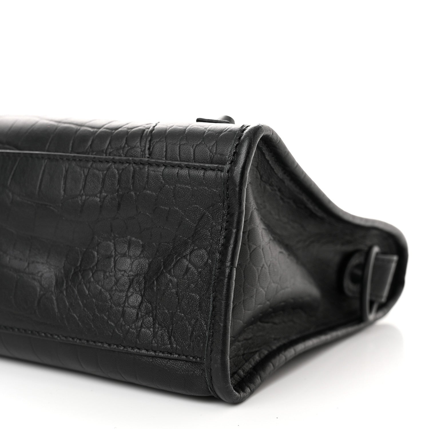 Balenciaga Matte Supple Lambskin Crocodile Embossed Classic Black Hardware S City Black 10 of 10