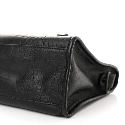 Balenciaga Matte Supple Lambskin Crocodile Embossed Classic Black Hardware S City Black 10 of 10
