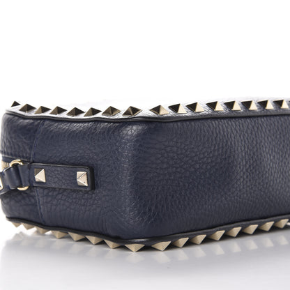 Valentino Garavani Pebbled Calfskin Rockstud Camera Crossbody Bag Marine 7 of 9