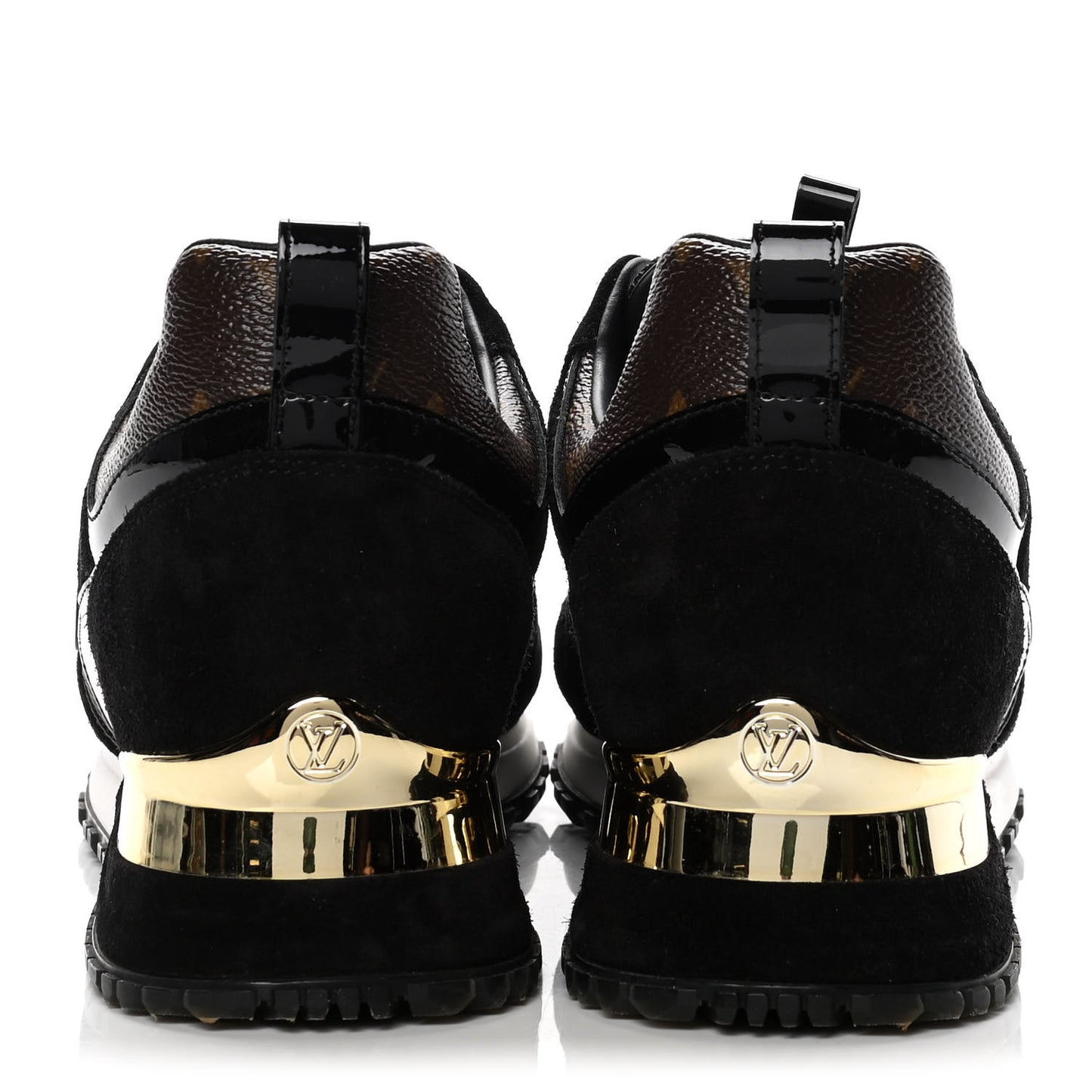 Suede Monogram Run Away Sneakers 37 Black