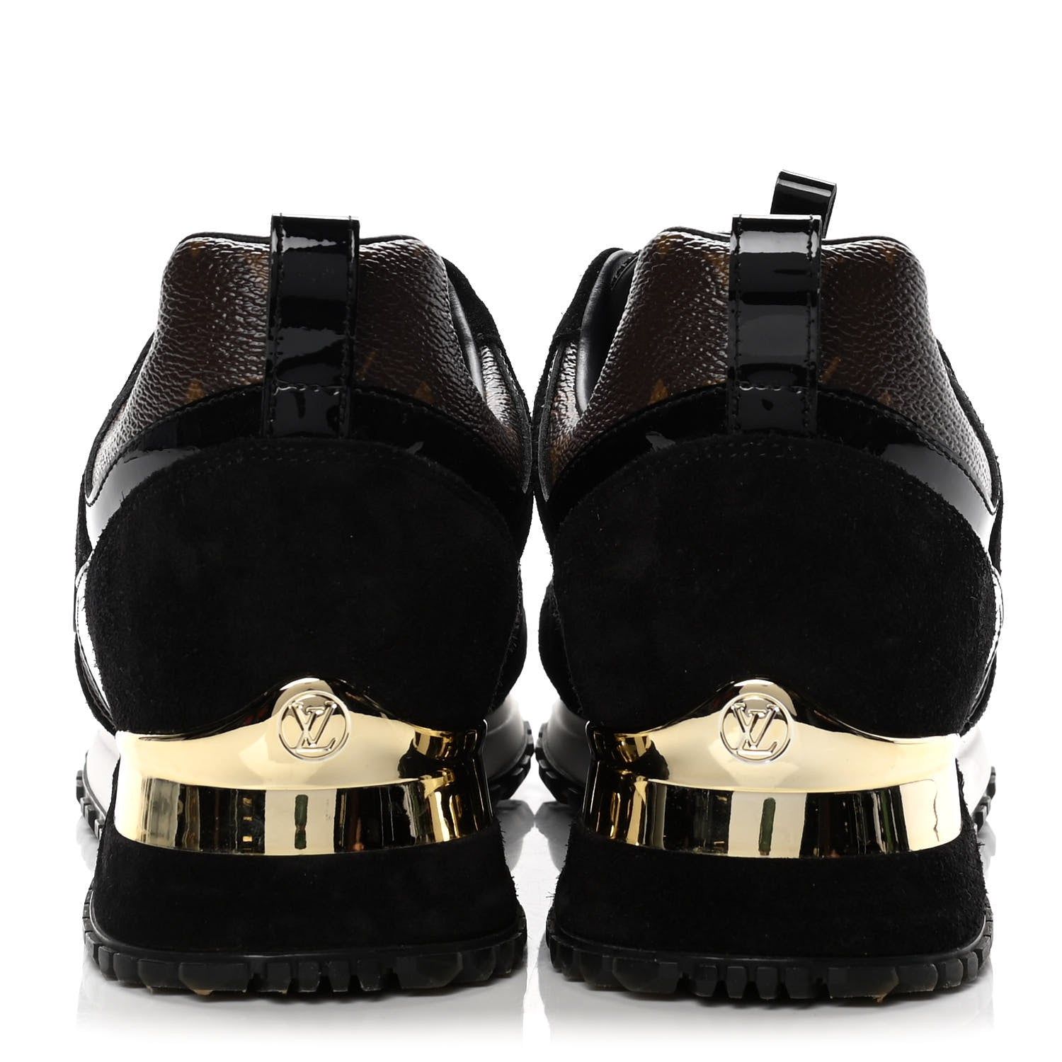 Louis Vuitton Suede Monogram Run Away Sneakers 37 Black 6 of 11