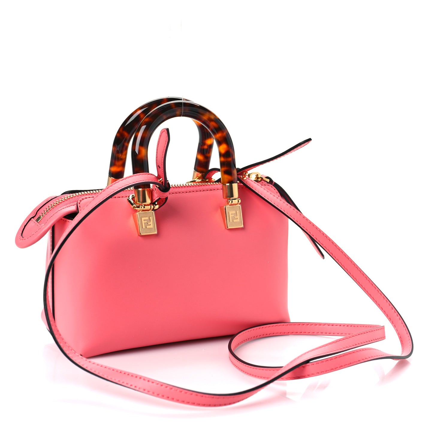 Vitello King Plexiglass Logo Embossed Mini By The Way Top Handle Boston Bag Pink Dalia