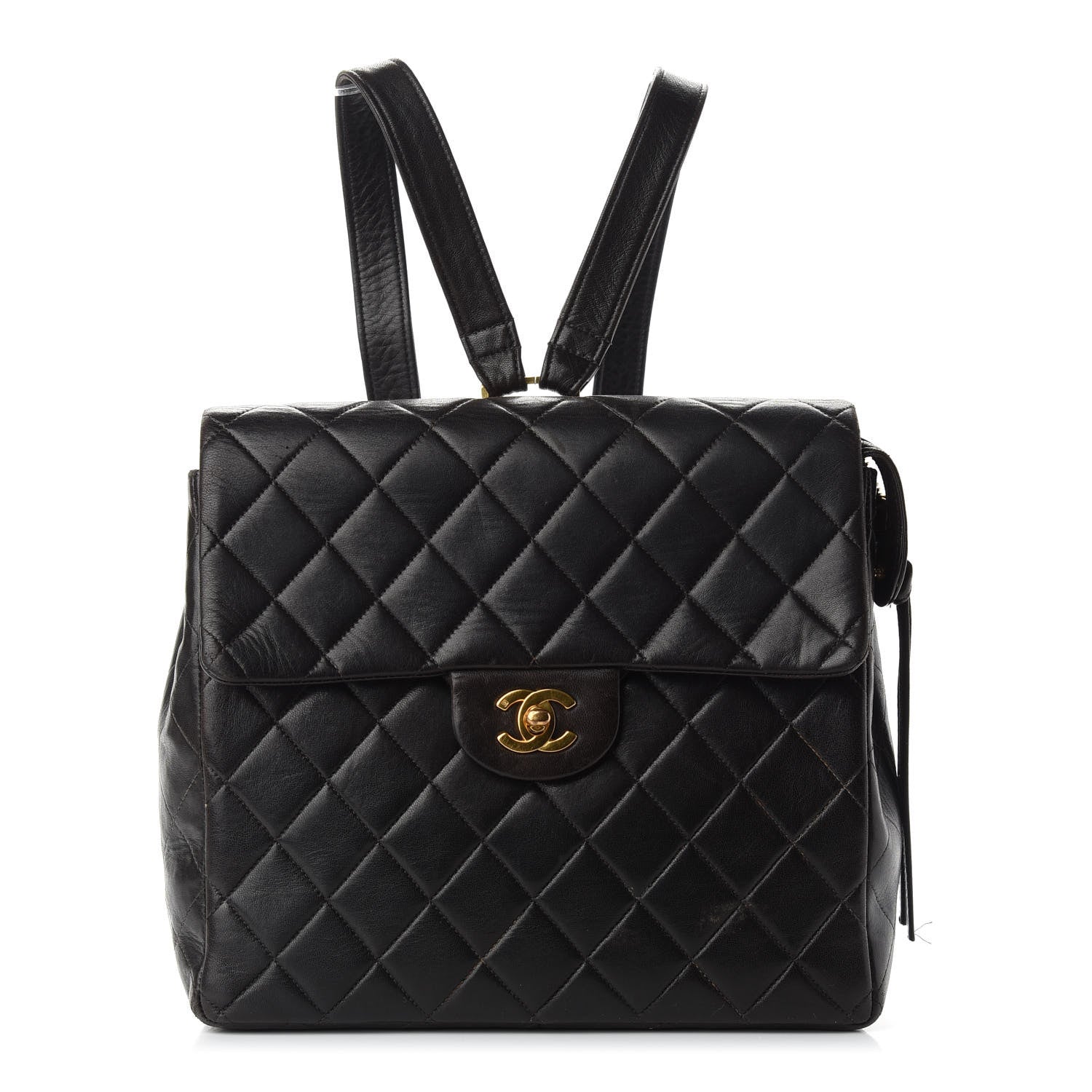 Chanel Lambskin Quilted Backpack Brown 1 of 9