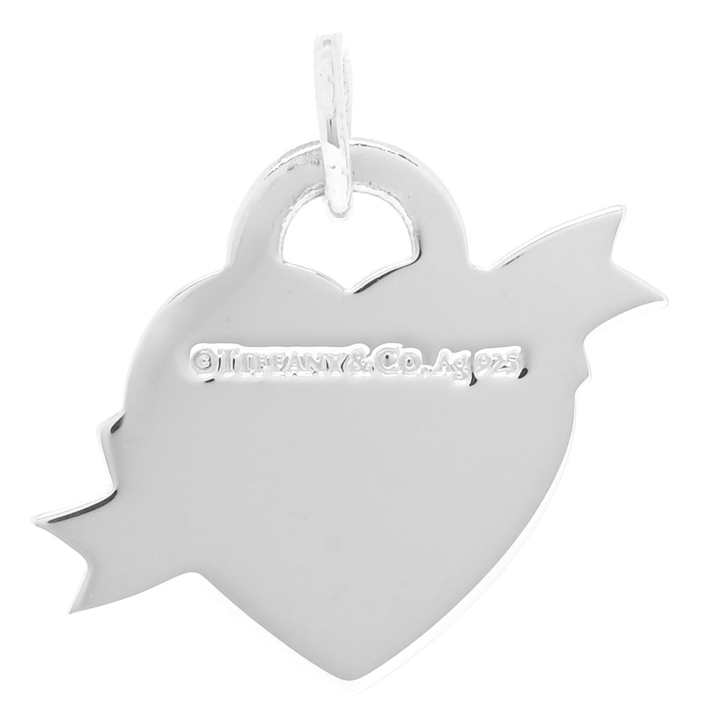 Sterling Silver Enamel Return To Tiffany Heart Ribbon Charm Blue