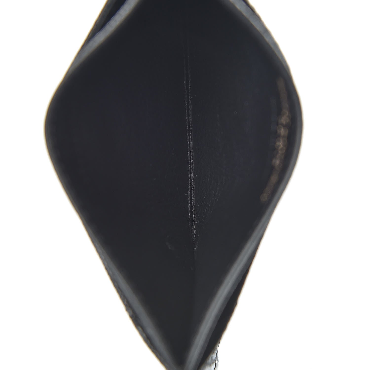 Saint Laurent Grain De Poudre Matelasse Chevron Monogram Credit Card Case Black 6 of 7