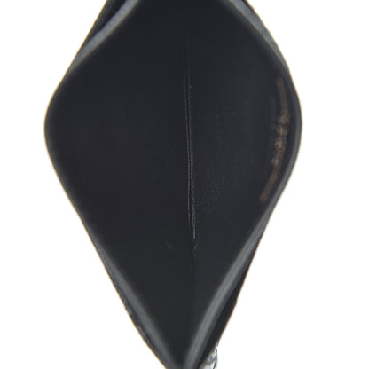 Saint Laurent Grain De Poudre Matelasse Chevron Monogram Credit Card Case Black 6 of 7