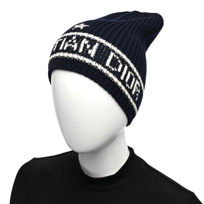 Christian Dior Wool Cashmere Star Beanie Blue Marine 2 of 5