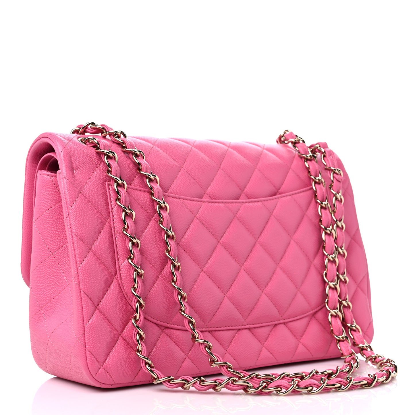 Caviar Quilted Jumbo Double Flap Pink