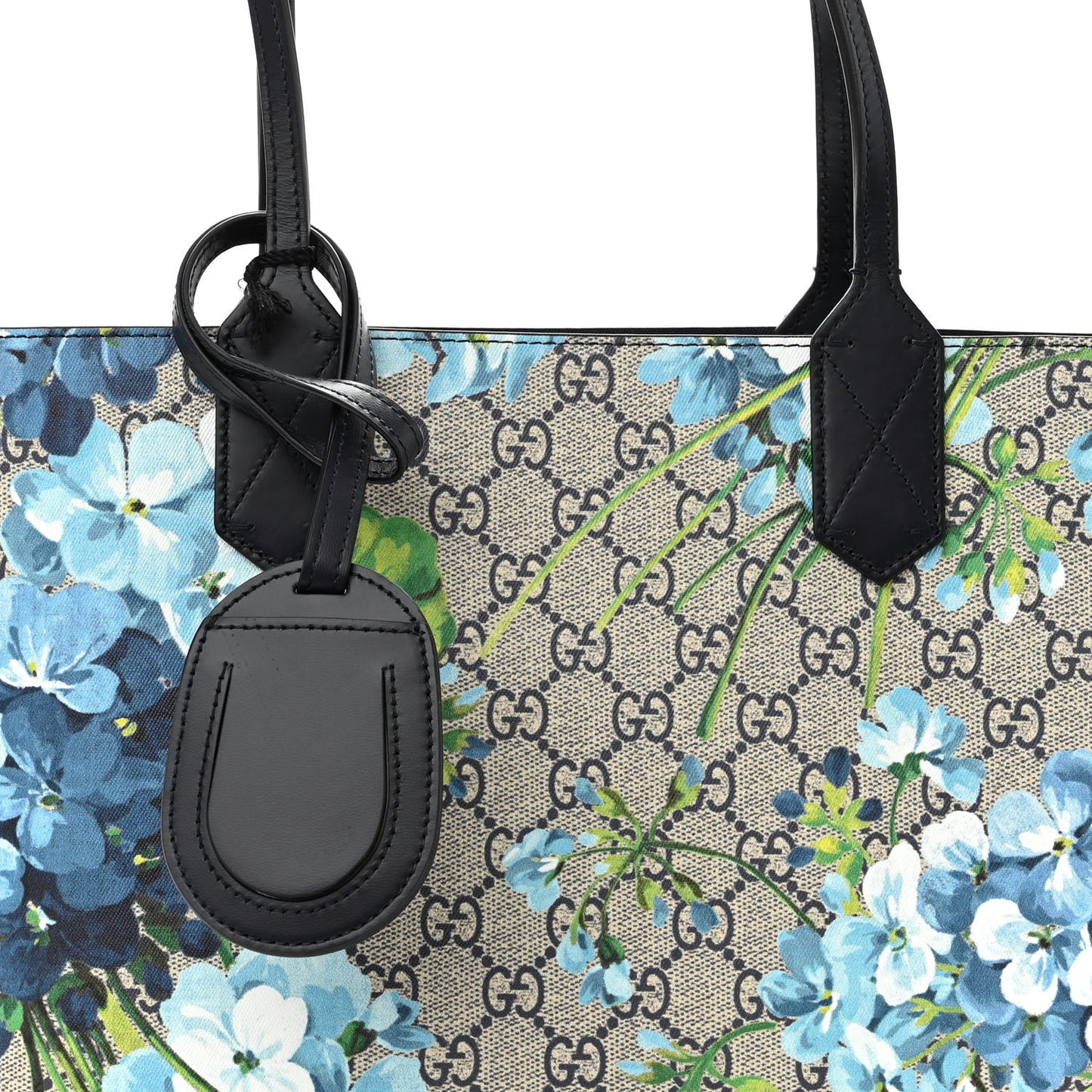 GG Supreme Monogram Blooms Small Reversible Tote Beige Blue Navy