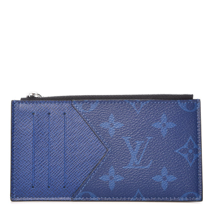 Louis Vuitton Monogram Taiga Coin Card Holder Cobalt 1 of 7