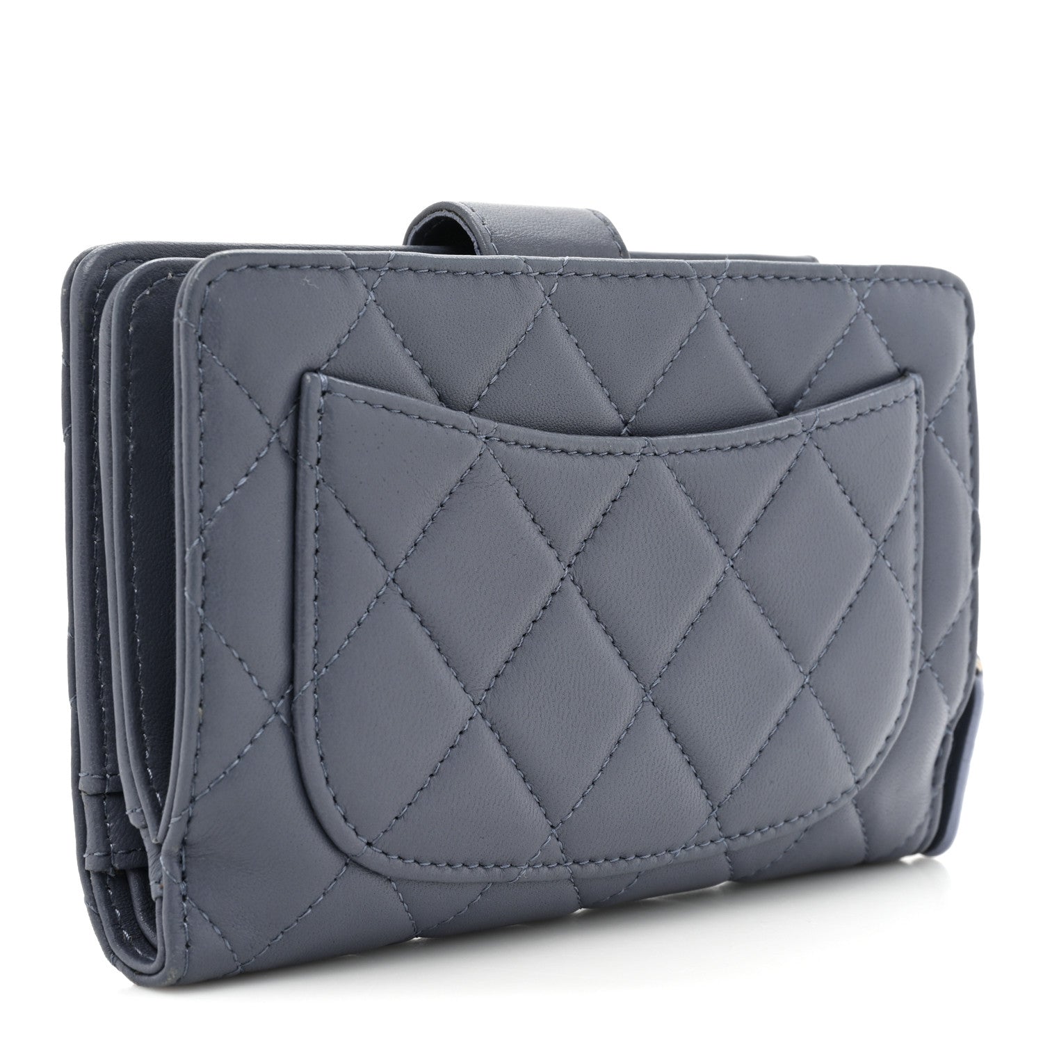 Chanel Lambskin Quilted Zipped Pocket Wallet Lavander 3 of 17