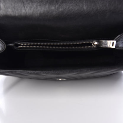 Saint Laurent Sheepskin Matelasse Chevron Monogram Medium College Bag Black 5 of 12