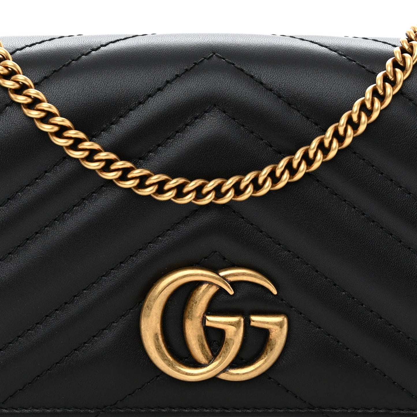 Calfskin Matelasse GG Marmont Mini Bag Black