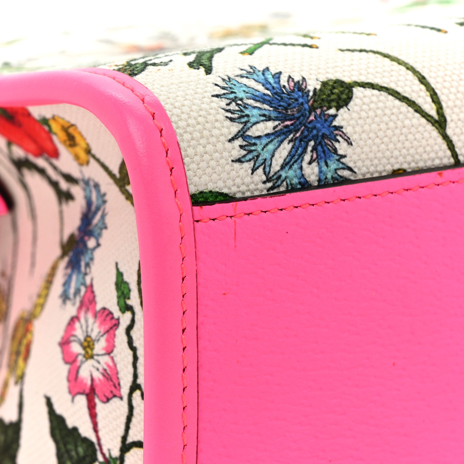 Gucci Canvas Medium Flora Tote Fuchsia 15 of 15