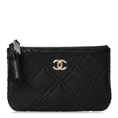 Chanel Lambskin Stitched Small Cosmetic Case Black 1 of 7
