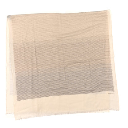 Hermes Cashmere Horizon Gradient Fringe Stole Ivory Gris 2 of 4