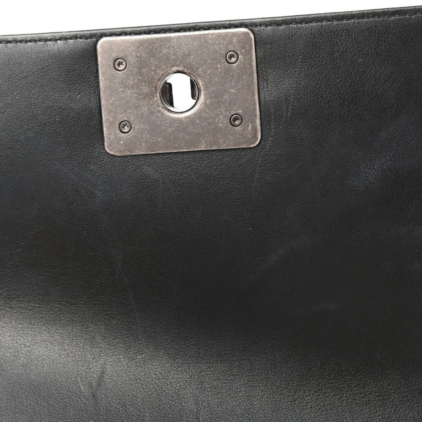 Calfskin Quilted Small Boy Flap Black
