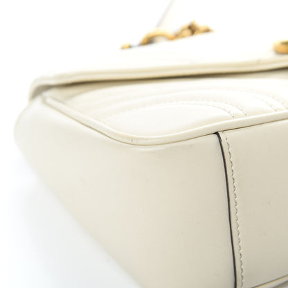 Gucci Calfskin Matelasse Small GG Marmont Shoulder Bag White 9 of 18