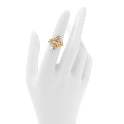 Tiffany 18K Yellow Gold Diamond Victoria Vine Bypass Ring 49 5 2 of 5