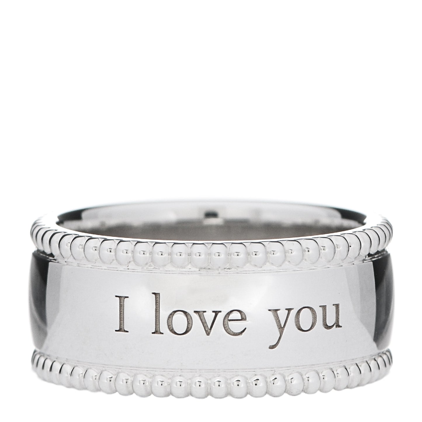 Sterling Silver Milgrain I Love You Band Ring 48 4.5